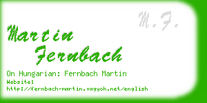 martin fernbach business card